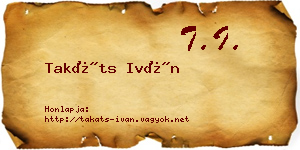 Takáts Iván névjegykártya