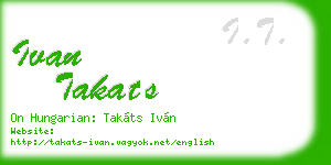 ivan takats business card